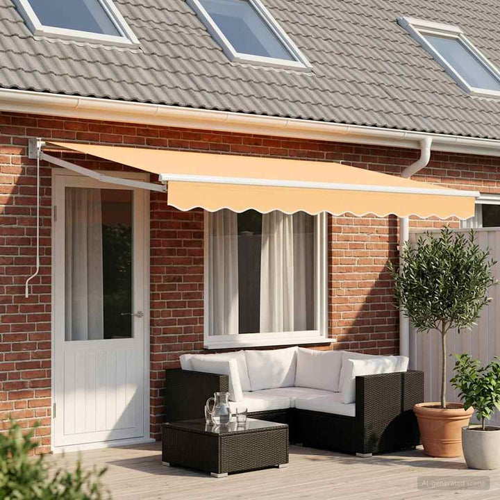Utdragbar Markis Sand 4,5 × 3 M 100% Polyester Och Aluminium