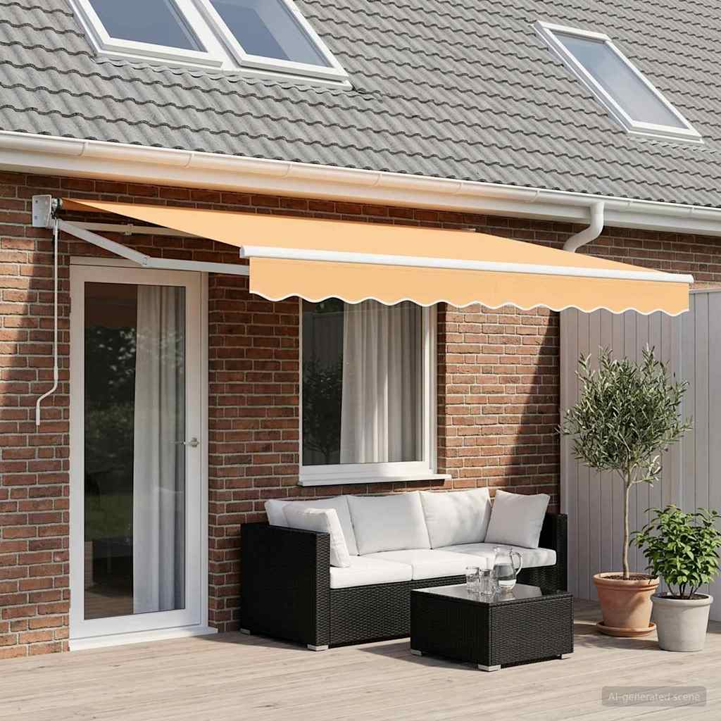 Utdragbar Markis Sand 4,5 × 3 M Polyester Och Metall