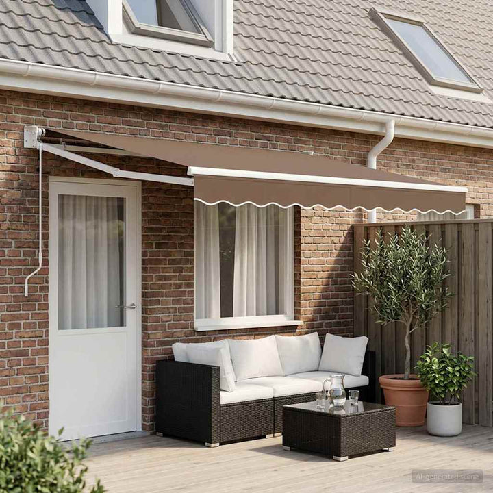 Utdragbar Markis Taupe 4,5 × 3 M Polyester Och Metall