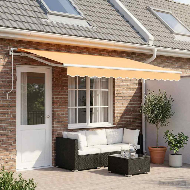 Utdragbar Markis Sand 4,5 × 3 M Polyester Och Aluminium