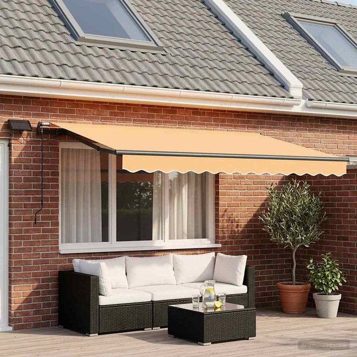 Utdragbar Markis Sand 300 X 250 Cm Duk Och Aluminium
