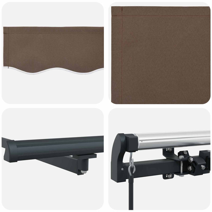 Utdragbar Markis Taupe 300 X 250 Cm Duk Och Aluminium