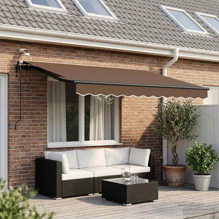 Utdragbar Markis Taupe 300 X 250 Cm Polyester