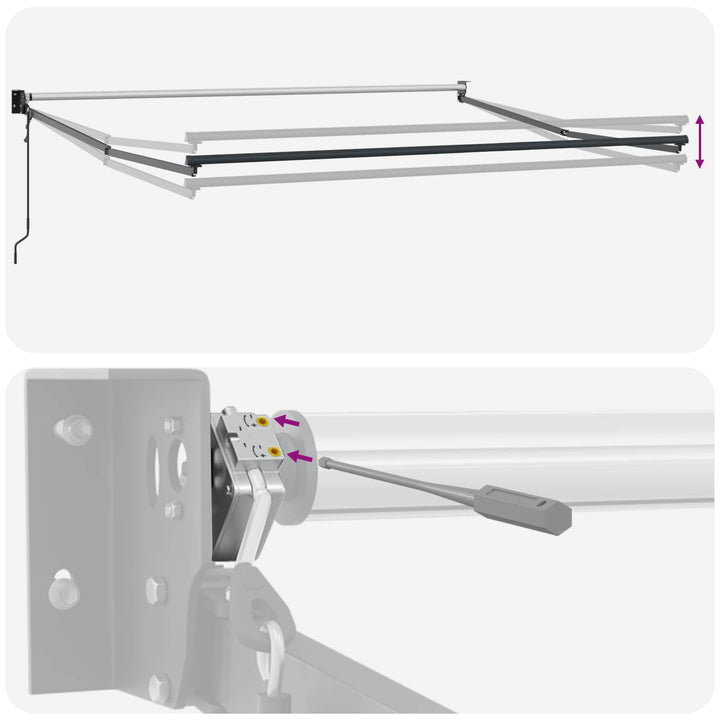 Utdragbar Markis Ljusgrå Och Vit. 3 X 2,5 M
