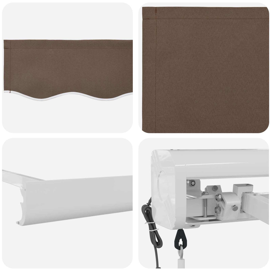 Utdragbar Markis Taupe 300 X 250 Cm Tyg Och Metall
