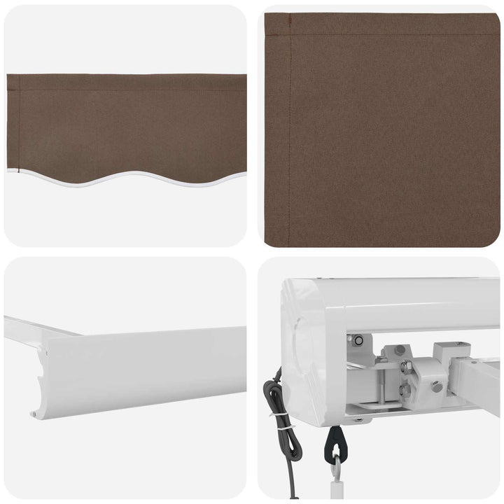 Utdragbar Markis Taupe 300 X 250 Cm Tyg Och Metall