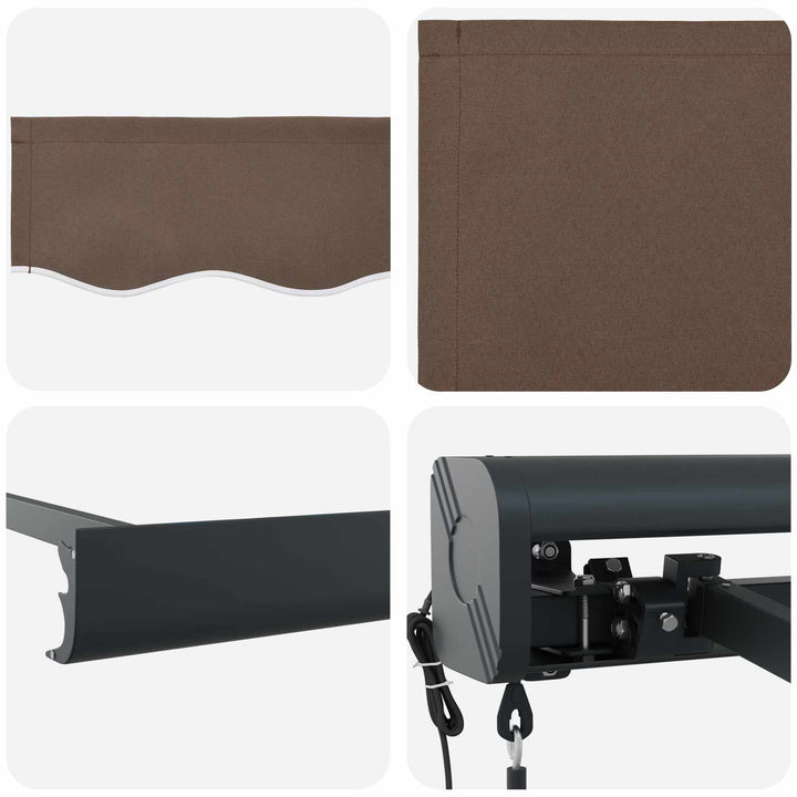 Utdragbar Markis Taupe 300 X 250 Cm Tyg Och Metall