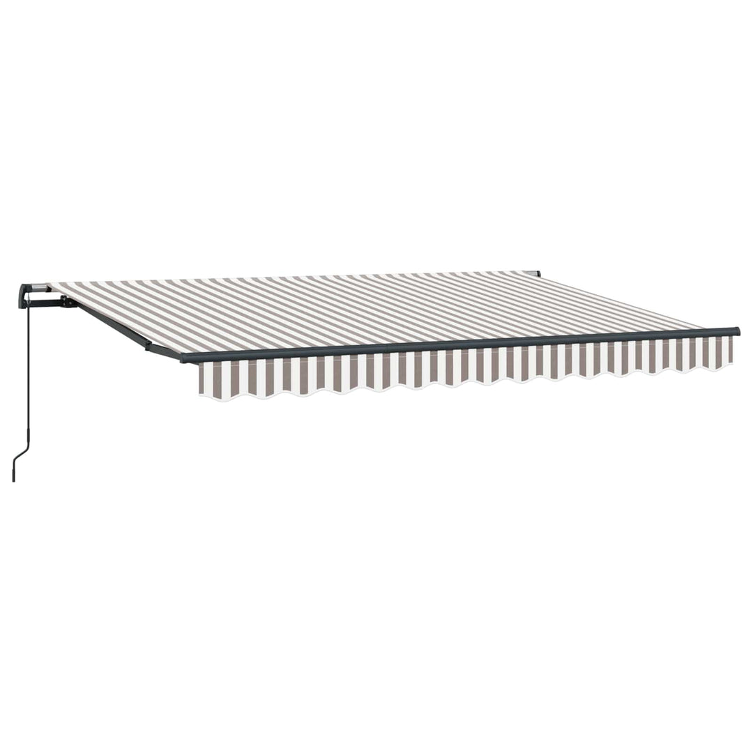 Utdragbar Markis Ljusgrå Och Vit. 350 X 250 Cm