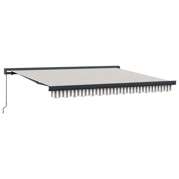 Utdragbar Markis Ljusgrå Och Vit. 350 X 250 Cm