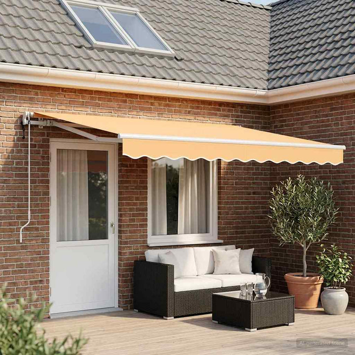 Utdragbar Markis Sand 500 × 300 Cm Polyester
