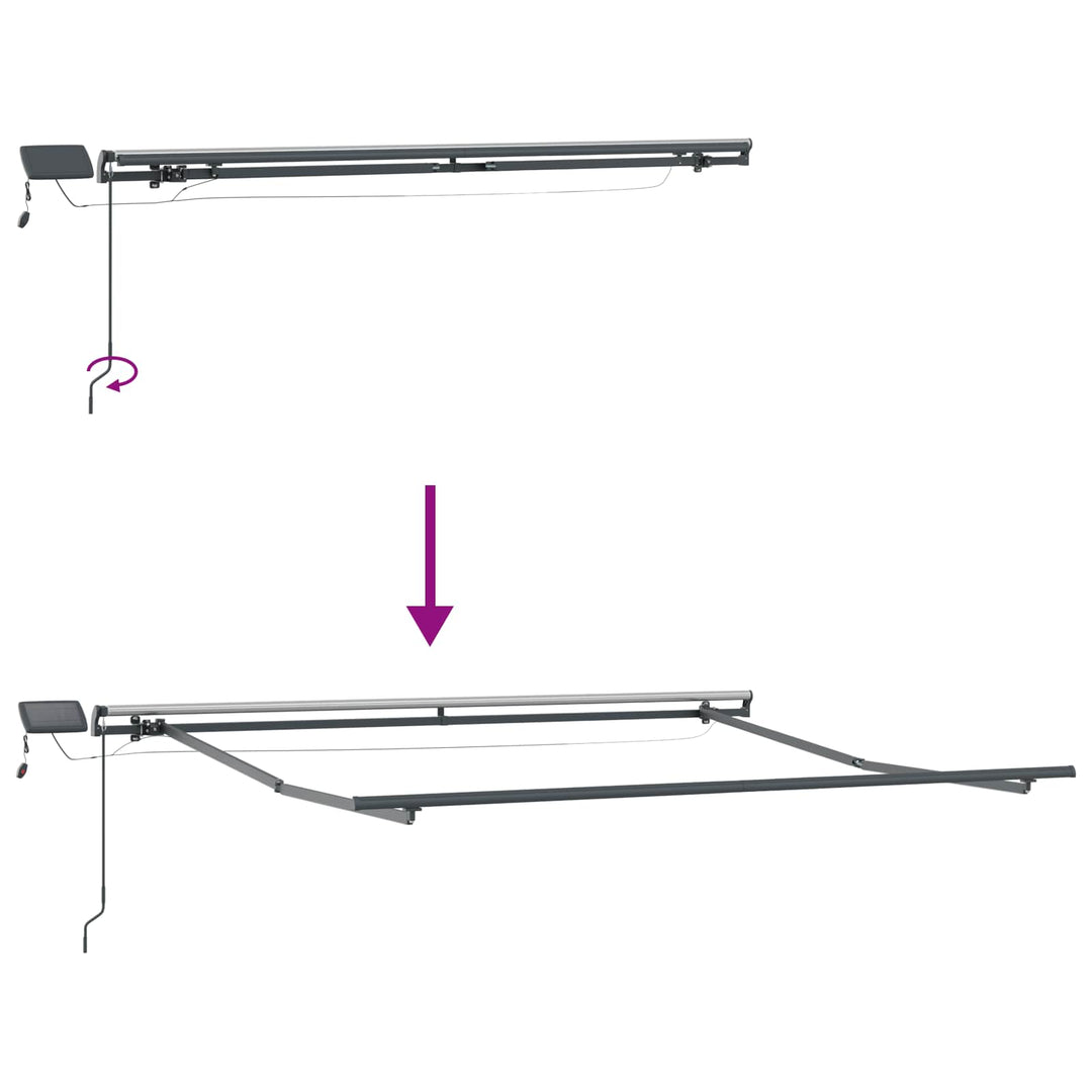 Utdragbar Markis Sand 400 × 300 Cm Duk Och Aluminium