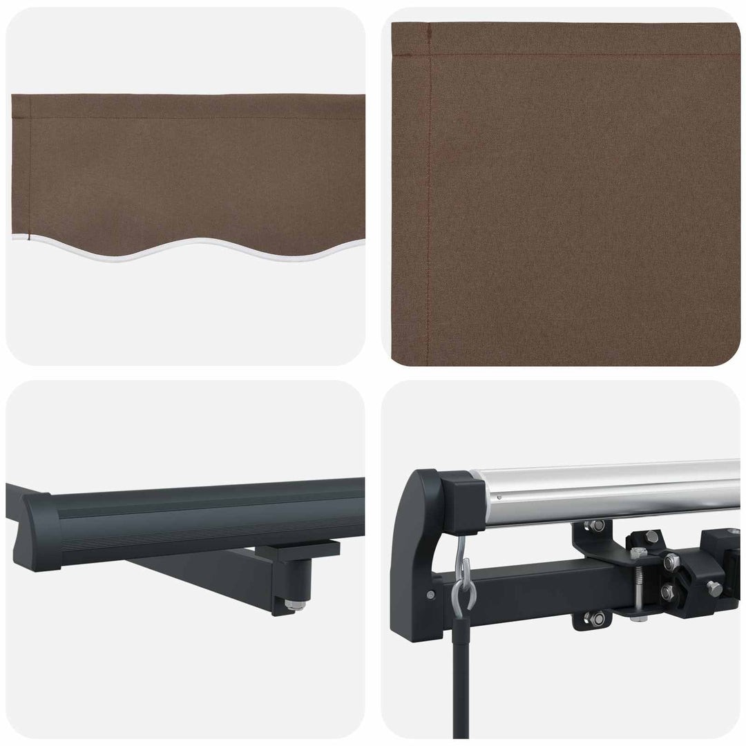 Utdragbar Markis Taupe 400 × 300 Cm Duk Och Aluminium