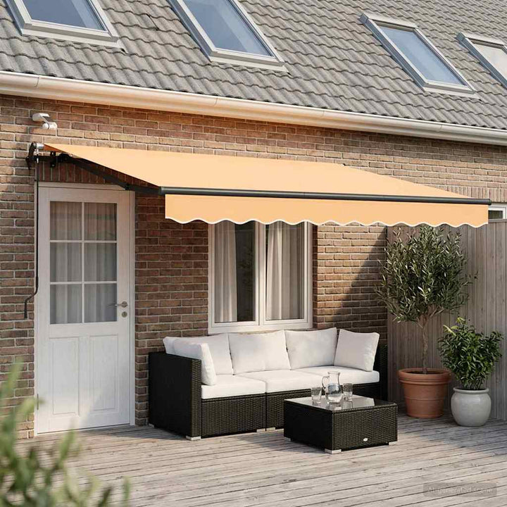 Utdragbar Markis Sand 600 × 300 Cm Polyester