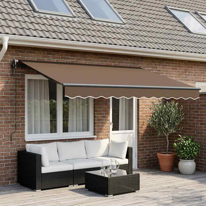 Utdragbar Markis Taupe 400 × 350 Cm Polyester