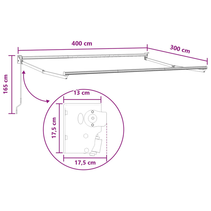Utdragbar Markis Taupe 4 × 3 M 100% Polyester Och Aluminium