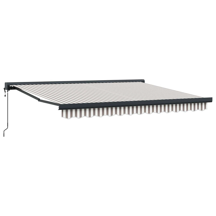 Utdragbar Markis Ljusgrå Och Vit. 400 × 300 Cm Tyg Och Metall