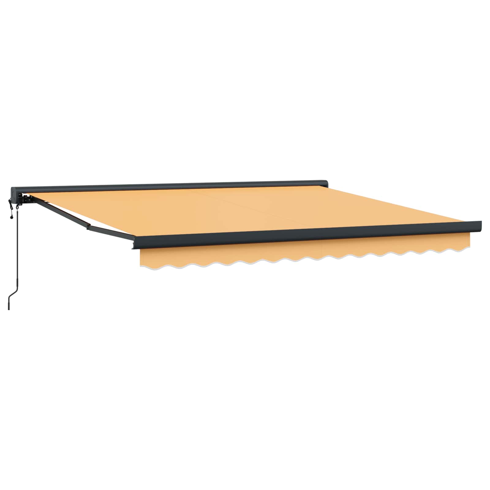 Utdragbar Markis Sand 400 × 300 Cm Tyg Och Metall