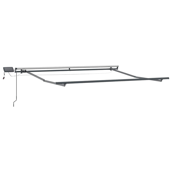 Utdragbar Markis Ljusgrå Och Vit. 400 × 350 Cm