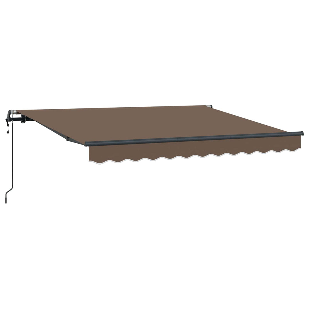 Utdragbar Markis Taupe 400 × 350 Cm Duk Och Aluminium