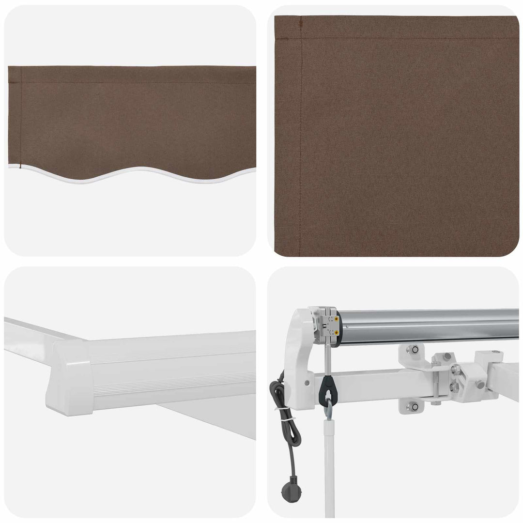 Utdragbar Markis Taupe 450 × 300 Cm Duk Och Aluminium