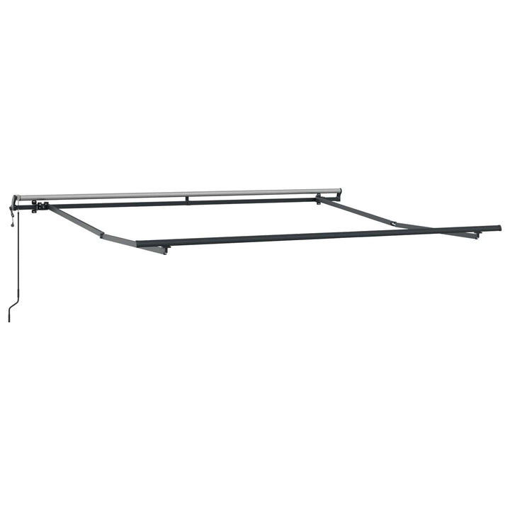 Utdragbar Markis Ljusgrå Och Vit. 450 × 300 Cm