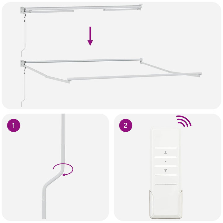 Utdragbar Markis Ljusgrå Och Vit. 4,5 × 3 M