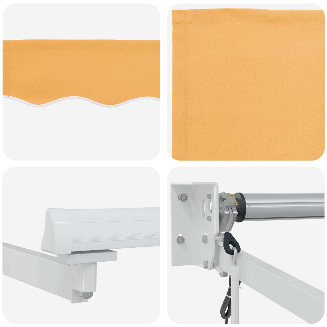 Utdragbar Markis Sand 4,5 × 3 M Polyester Och Metall