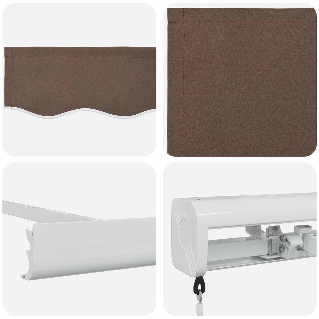 Utdragbar Markis Taupe 450 × 300 Cm Canvas Och Aluminium
