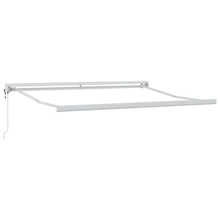 Utdragbar Markis Ljusgrå Och Vit. 450 × 300 Cm Tyg Och Metall