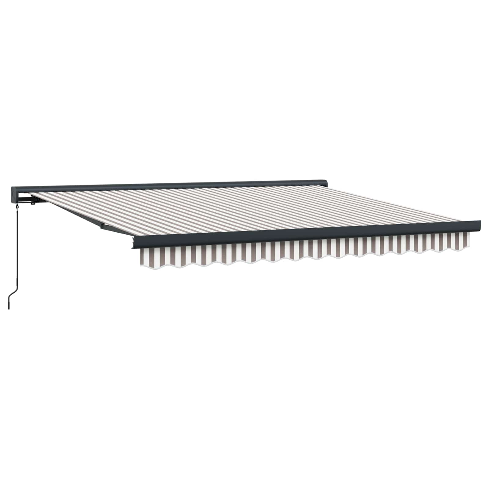 Utdragbar Markis Ljusgrå Och Vit. 450 × 300 Cm
