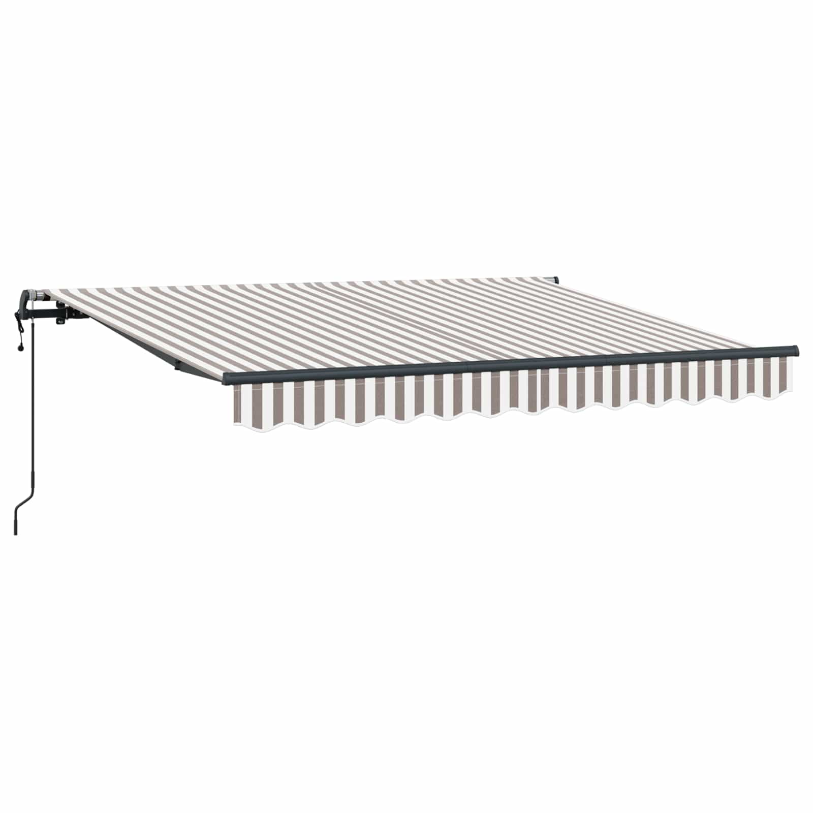 Utdragbar Markis Ljusgrå Och Vit. 450 × 350 Cm