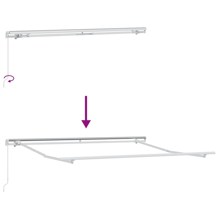 Utdragbar Markis Sand 5 X 3 M Polyester Och Aluminium