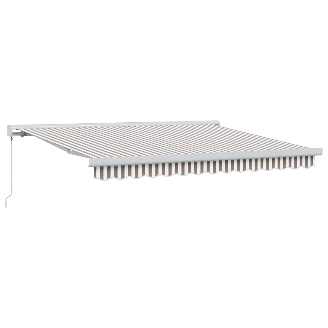 Utdragbar Markis Ljusgrå Och Vit. 500 × 300 Cm