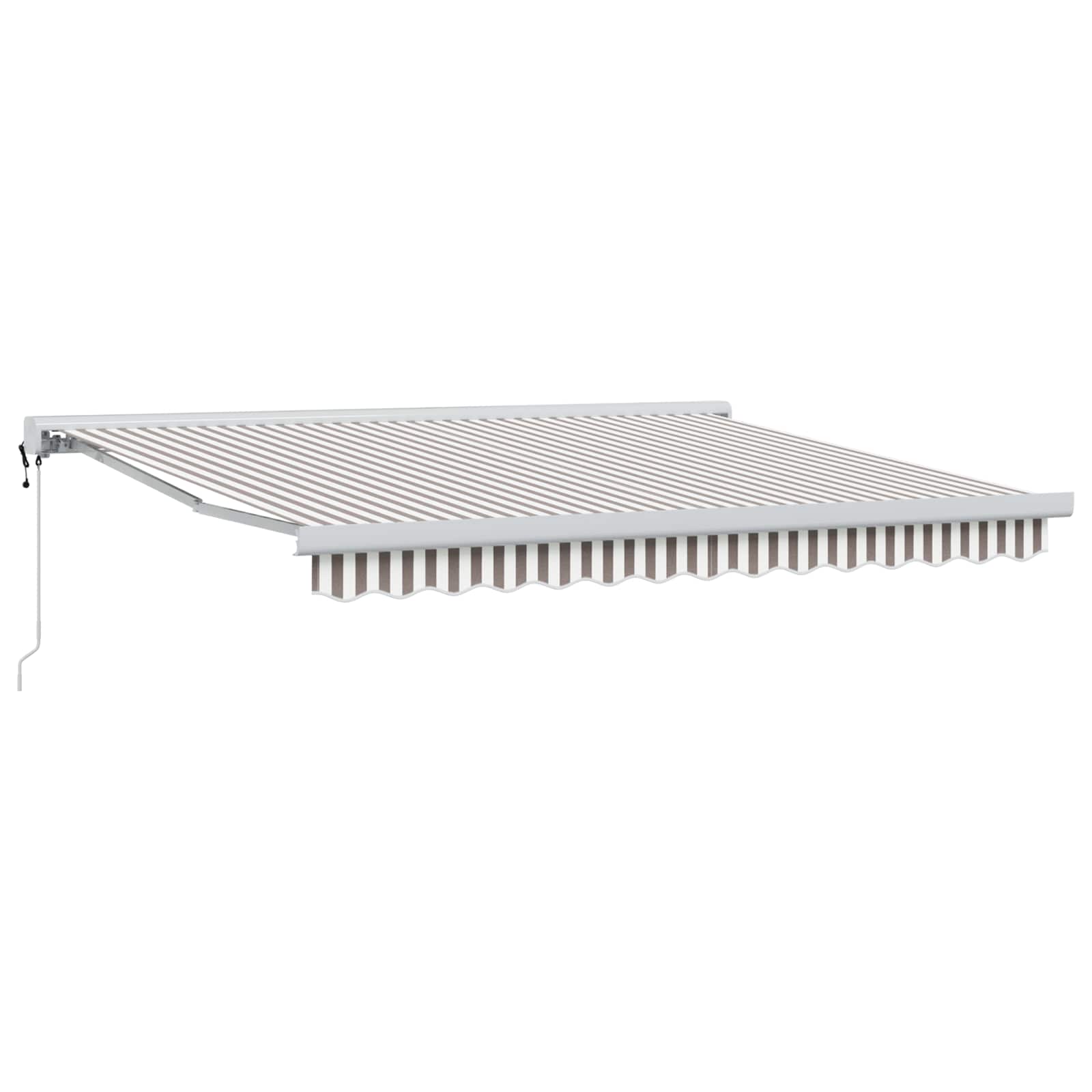 Utdragbar Markis Ljusgrå Och Vit. 500 × 300 Cm Tyg Och Metall