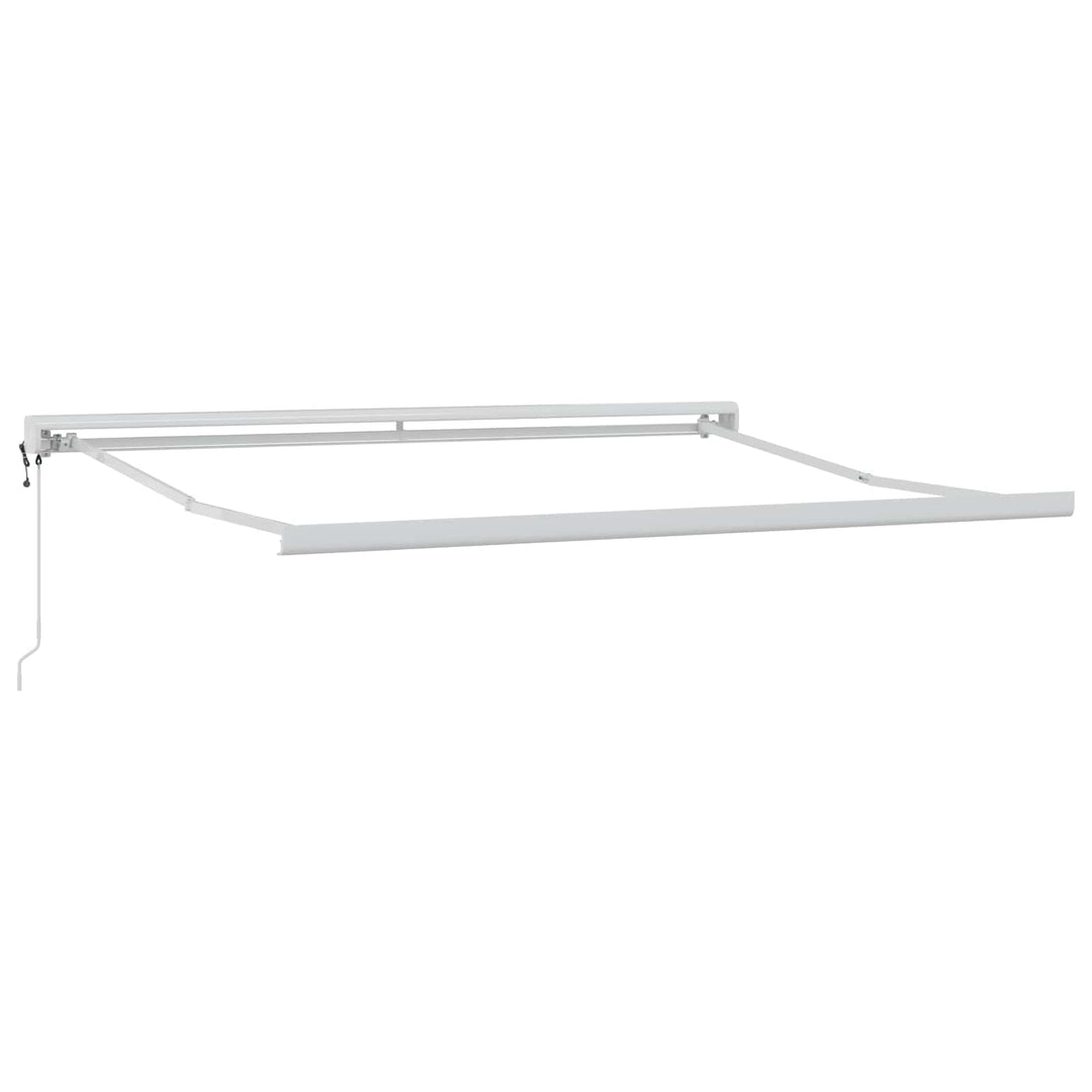 Utdragbar Markis Ljusgrå Och Vit. 500 × 300 Cm Tyg Och Metall