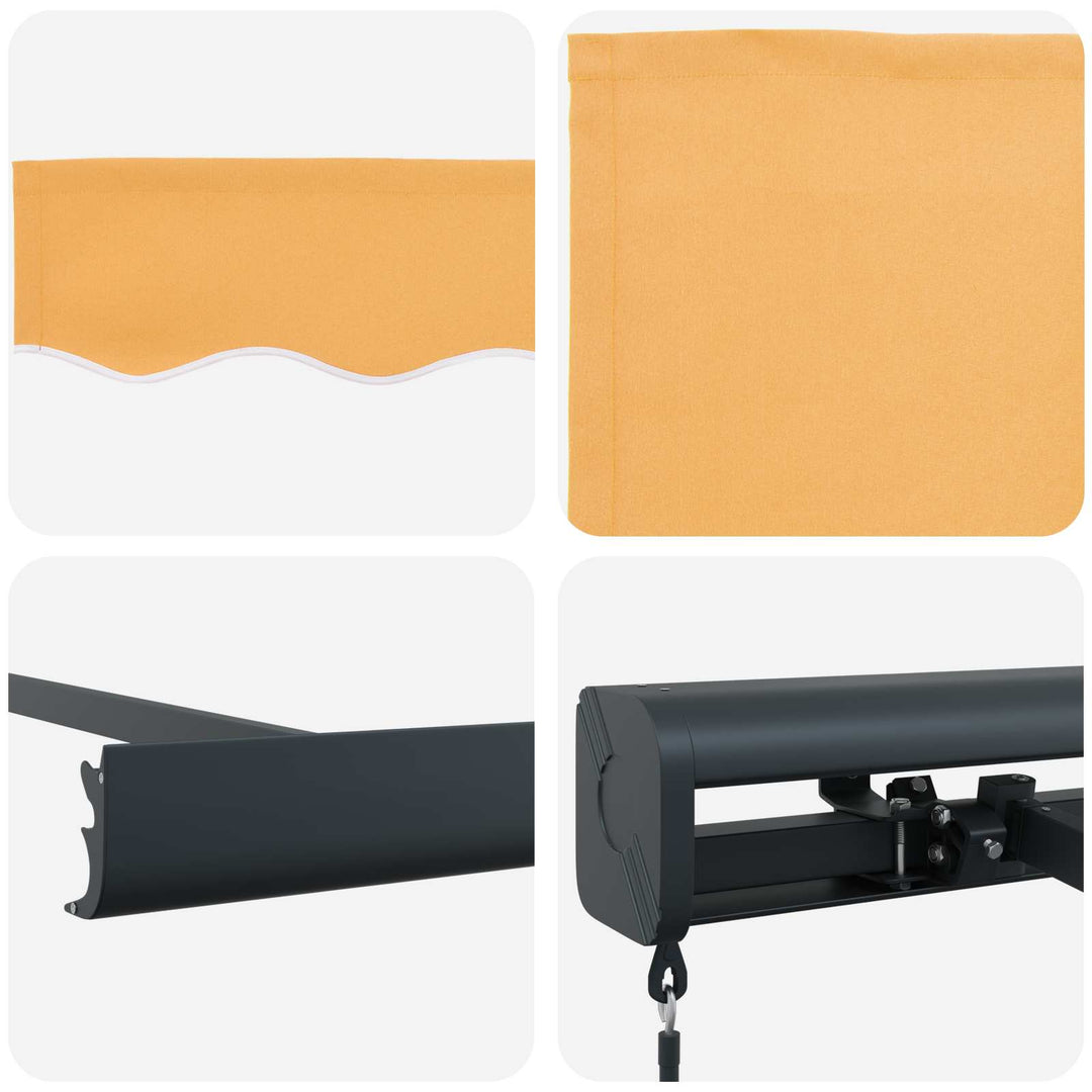 Utdragbar Markis Sand 500 × 300 Cm Canvas Och Aluminium