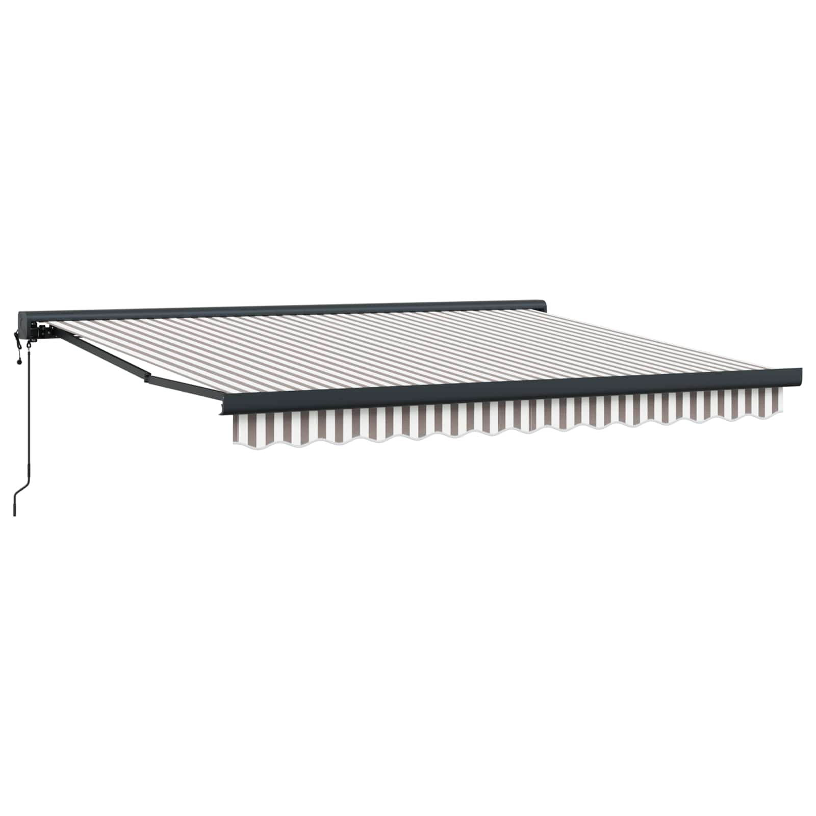 Utdragbar Markis Ljusgrå Och Vit. 500 × 300 Cm Tyg Och Metall