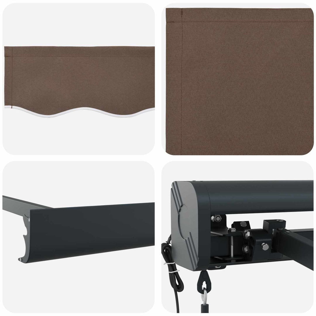 Utdragbar Markis Taupe 500 × 300 Cm Tyg Och Metall