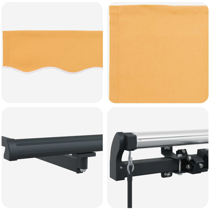 Utdragbar Markis Sand 500 × 350 Cm Duk Och Aluminium