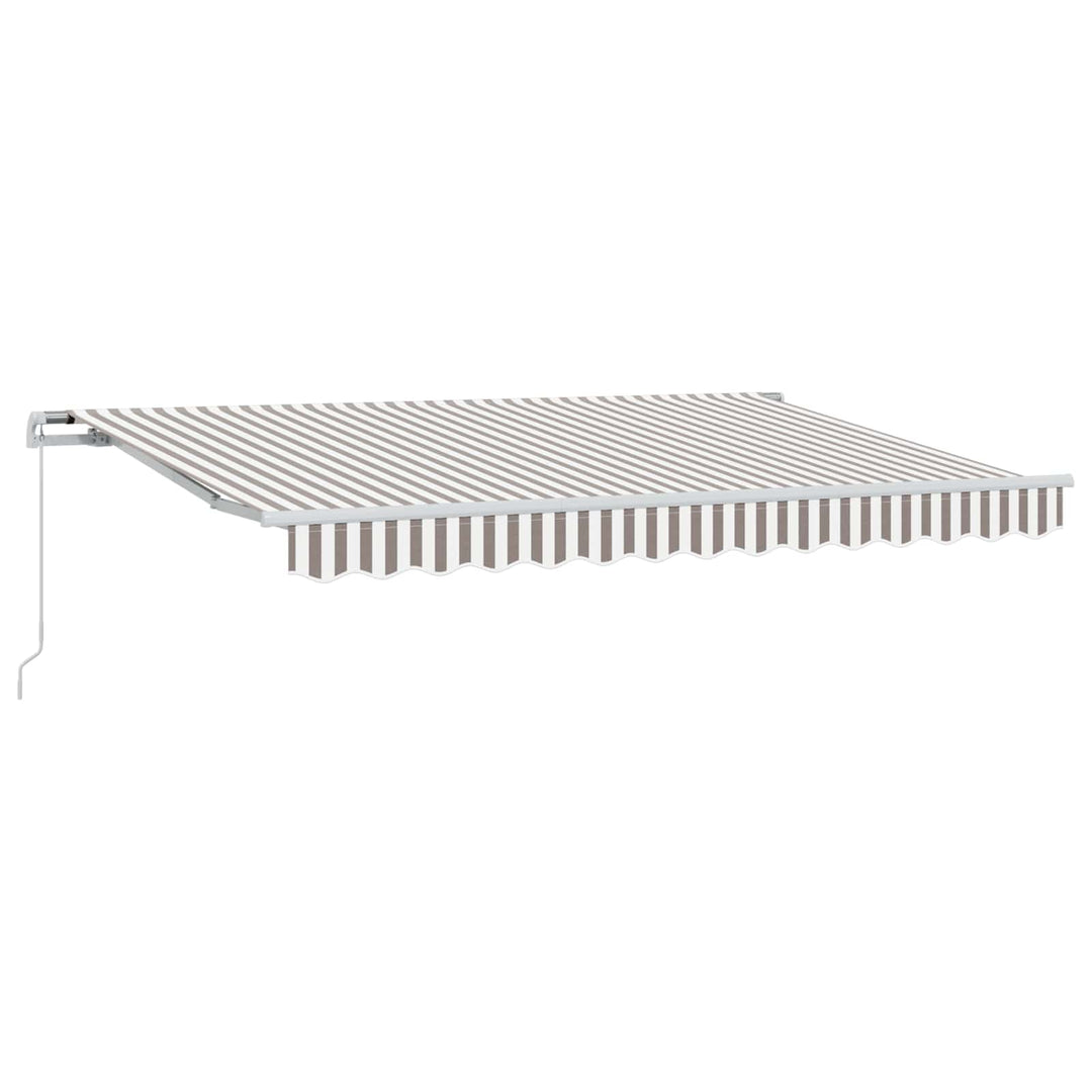 Utdragbar Markis Ljusgrå Och Vit. 600 Cm