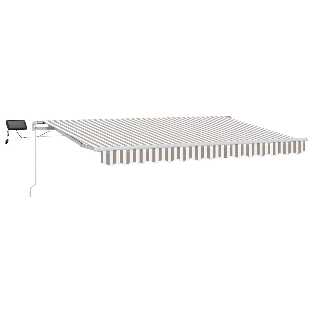 Utdragbar Markis Ljusgrå Och Vit. 600 × 300 Cm
