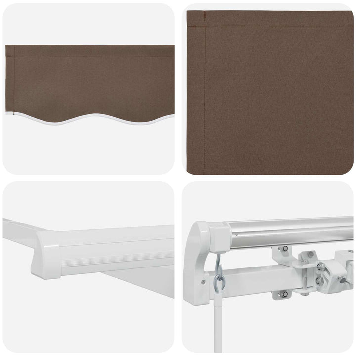 Utdragbar Markis Taupe 600 × 300 Cm Duk Och Aluminium