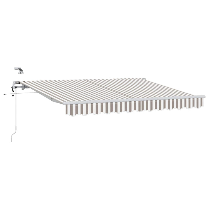 Utdragbar Markis Ljusgrå Och Vit. 600 × 300 Cm Polyester