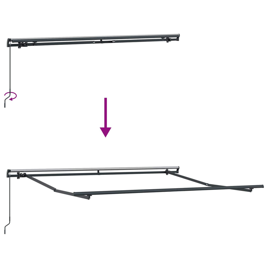 Utdragbar Markis Sand 600 × 350 Cm Polyester Och Aluminium