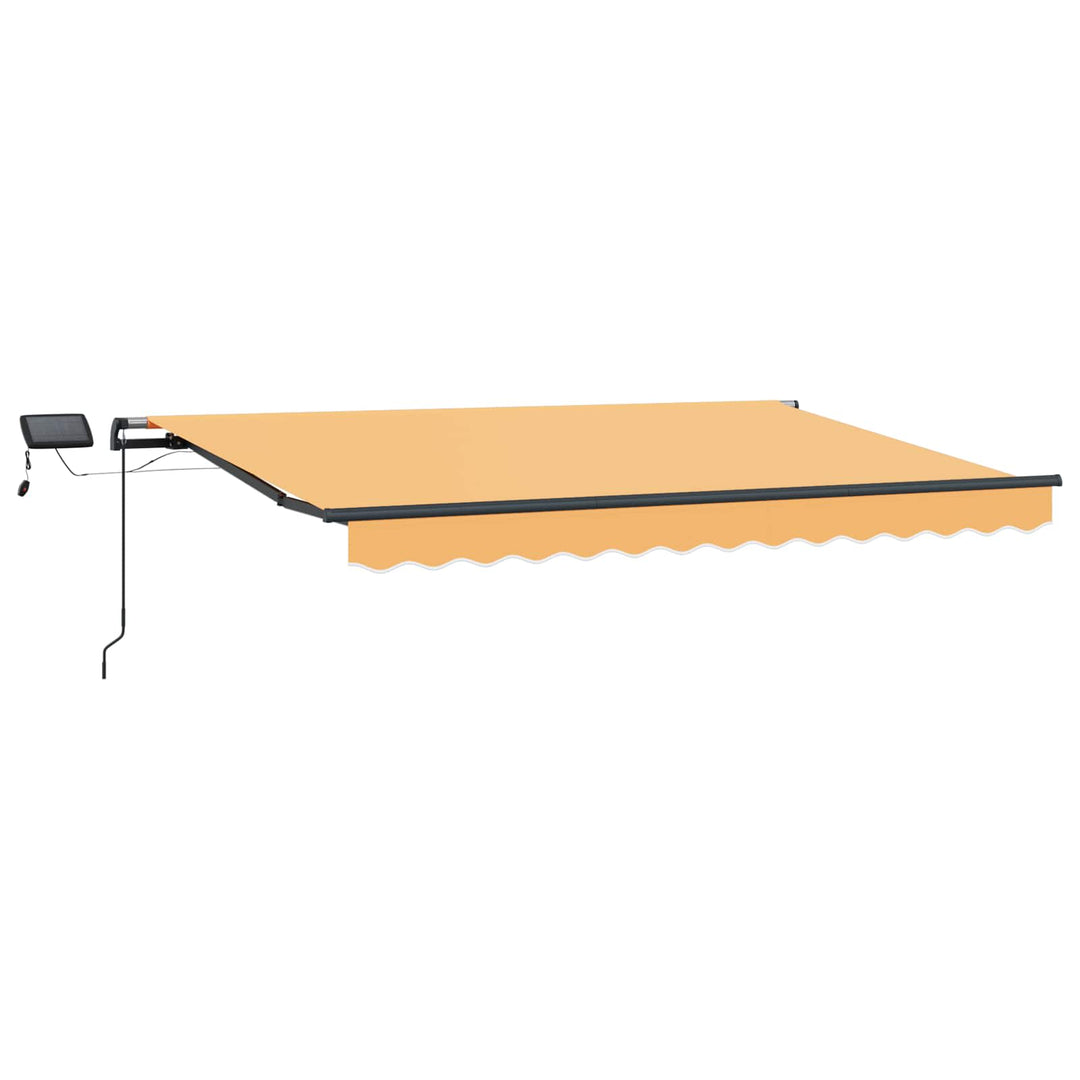 Utdragbar Markis Sand 600 × 350 Cm Duk Och Aluminium