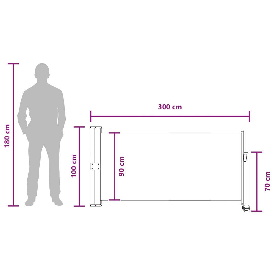 Sido Markis 100 X 300 Cm 100% Polyester, Järn, Stål Rektangulär