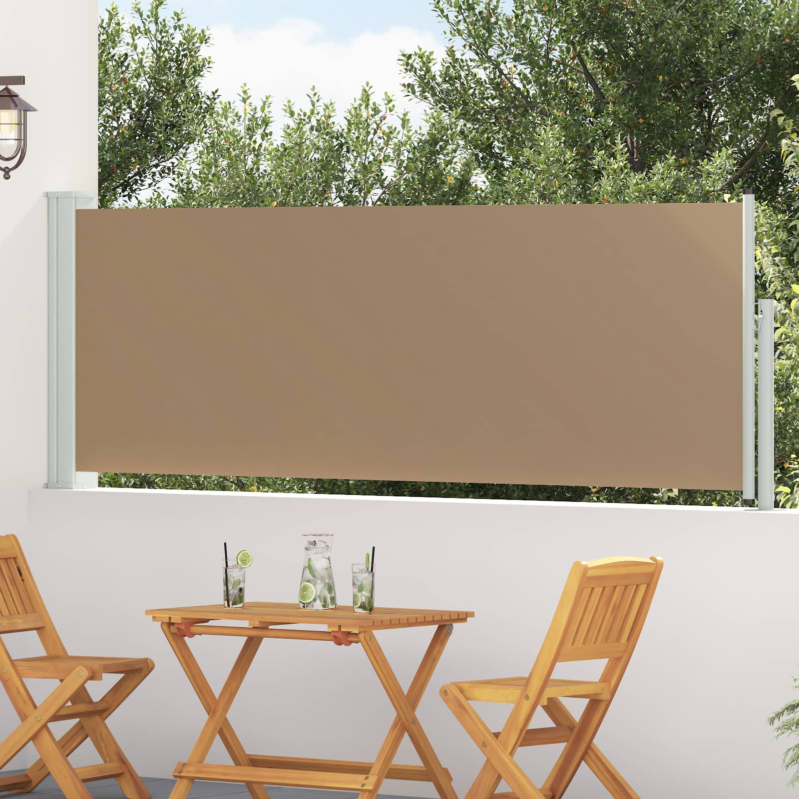 Utfällbar Sidomarkis 300 X 100 Cm Polyester Rektangulär Taupe