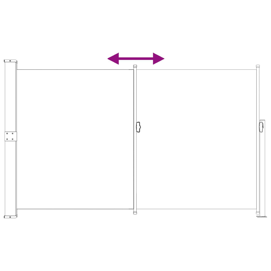 Utfällbar Sidomarkis 180 X 300 Cm Polyester Rektangulär