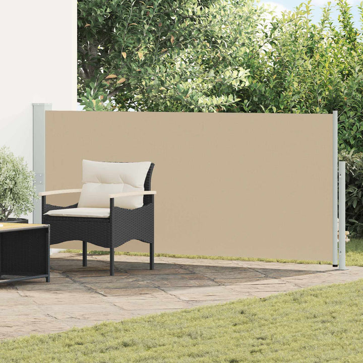 Utfällbar Sidomarkis 160 X 500 Cm Polyester Rektangulär Beige