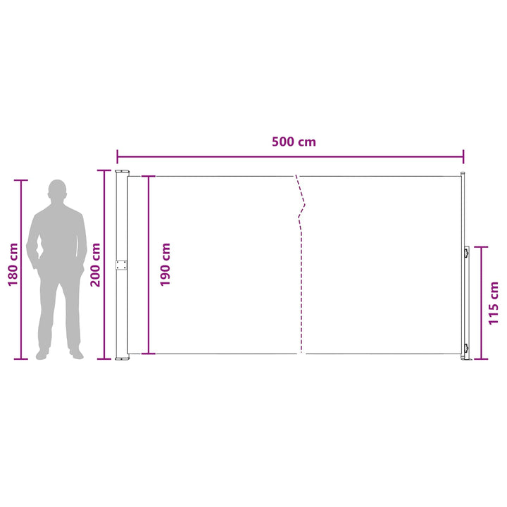 Utfällbar Sidomarkis 200 X 500 Cm 100% Polyester, Järn, Stål